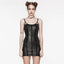 Rivet Webbing Slim Fit  Adjustable Party Club Mini Gothic Dress