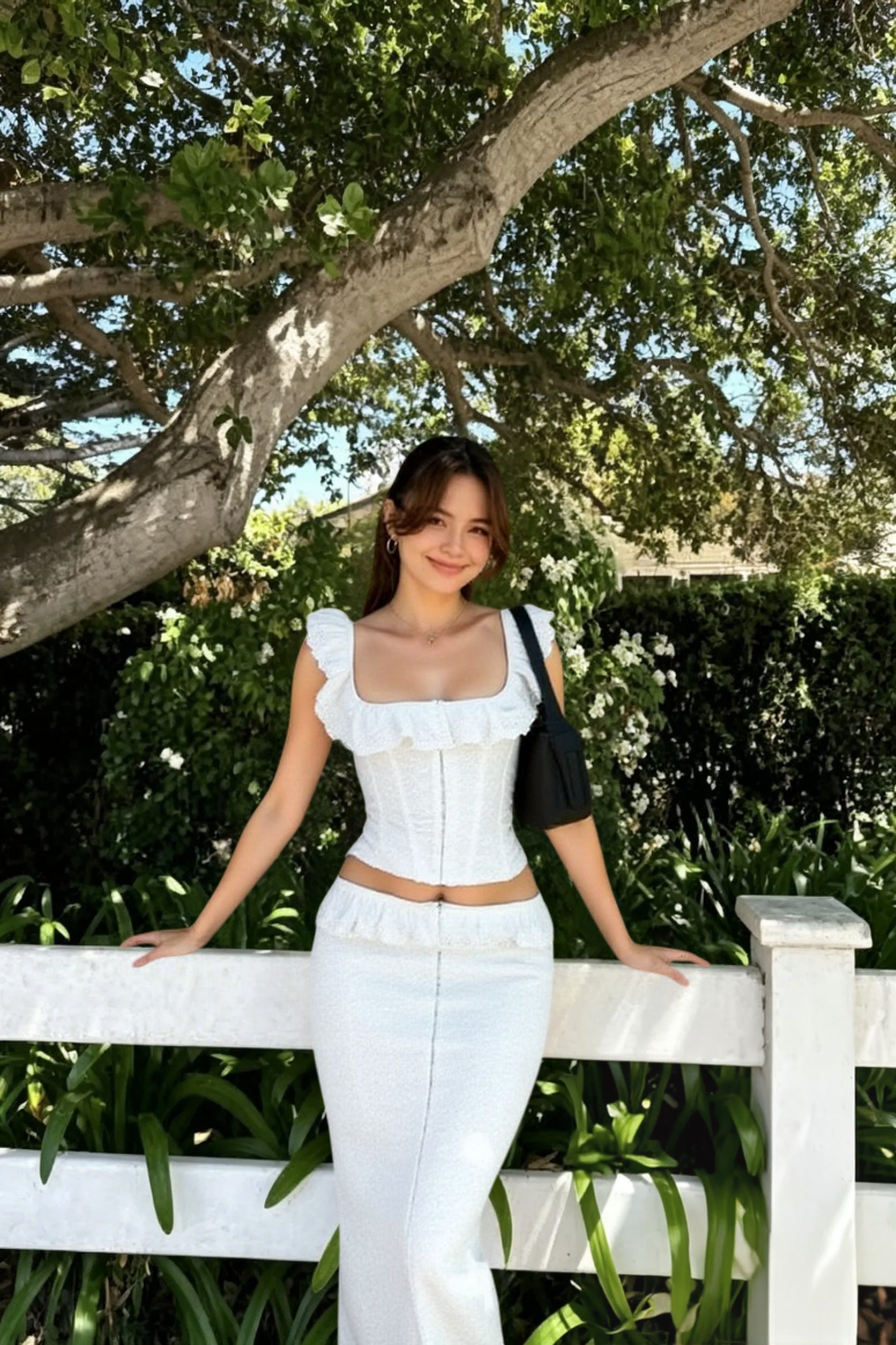 Lace-Up Corset Crop Cami Top Main image