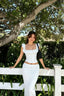 Lace-Up Corset Crop Cami Top