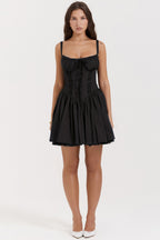 Allure Lace Trim Solid Slip Dress