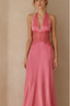 Lace Patchwork Backless Halter Boho Dress