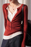 Layered Collar Slim Knit Top