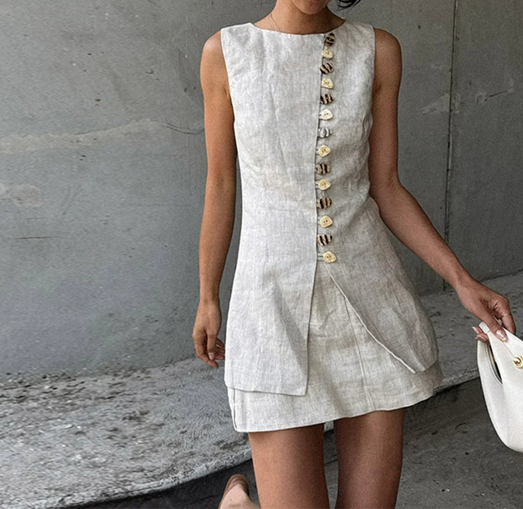 Sleeveless Vest Mini Skirt Suit Secondary image