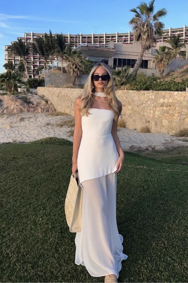 Elegant Strapless Sleeveless Maxi Dress Main image