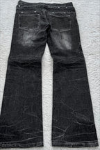 Gothic Distressed Double Waist Flare Jeans