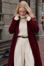 Warm Wool Solid Color Long Overcoat