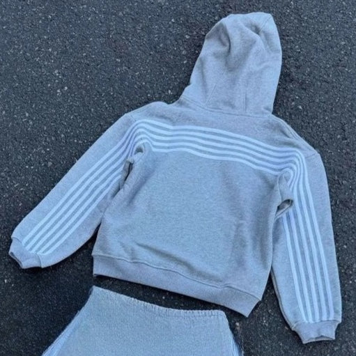 Retro Letter Embroidered Zip Hoodie Secondary image