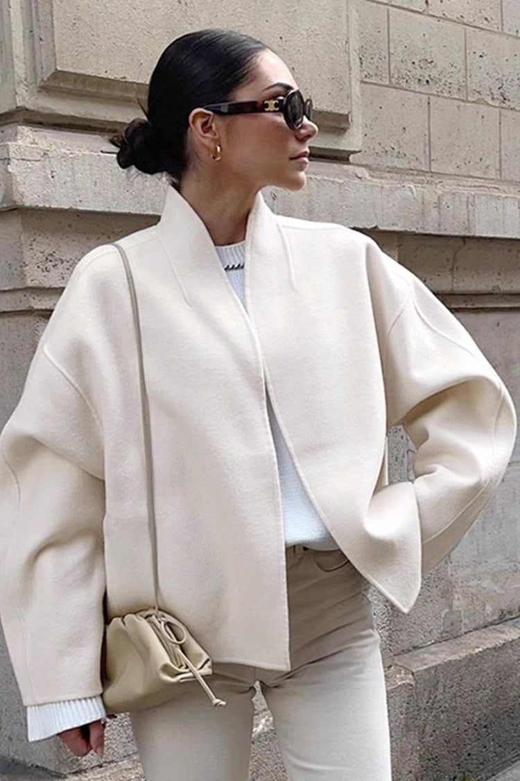 Oversized V-Neck Wool Blend Coat Main image