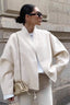 Oversized V-Neck Wool Blend Coat