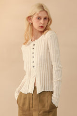Slim Wool Crop Cardigan
