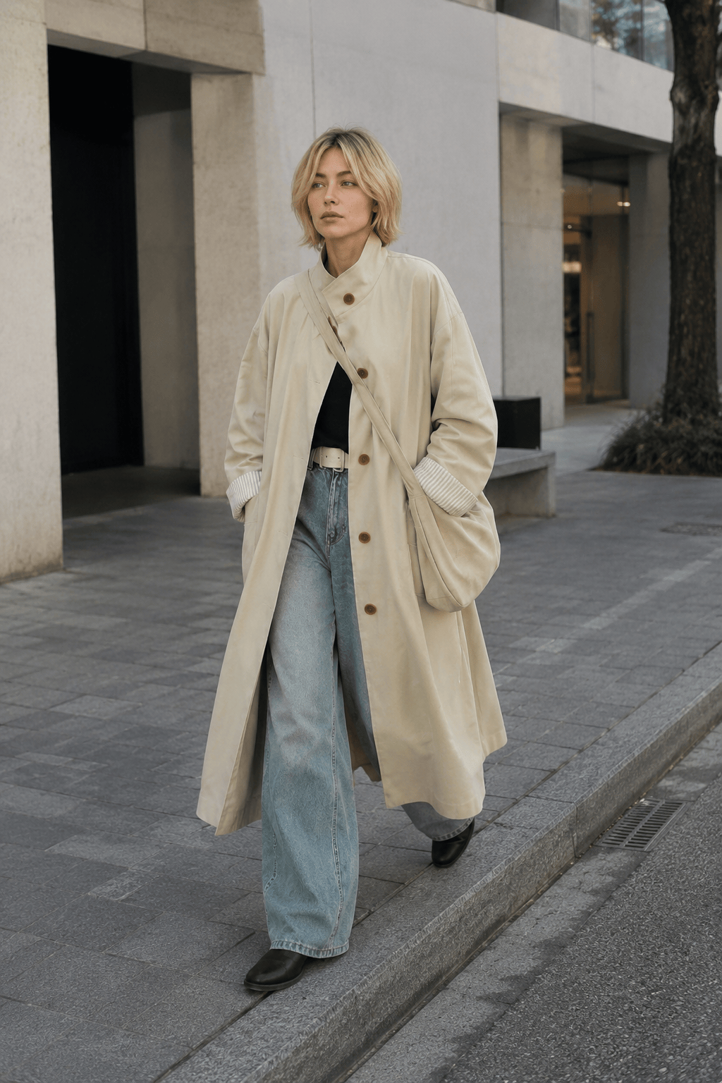 Relaxed Midi Blend Panel Design Overcoat Main image