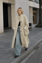 Relaxed Midi Blend Panel Design Overcoat