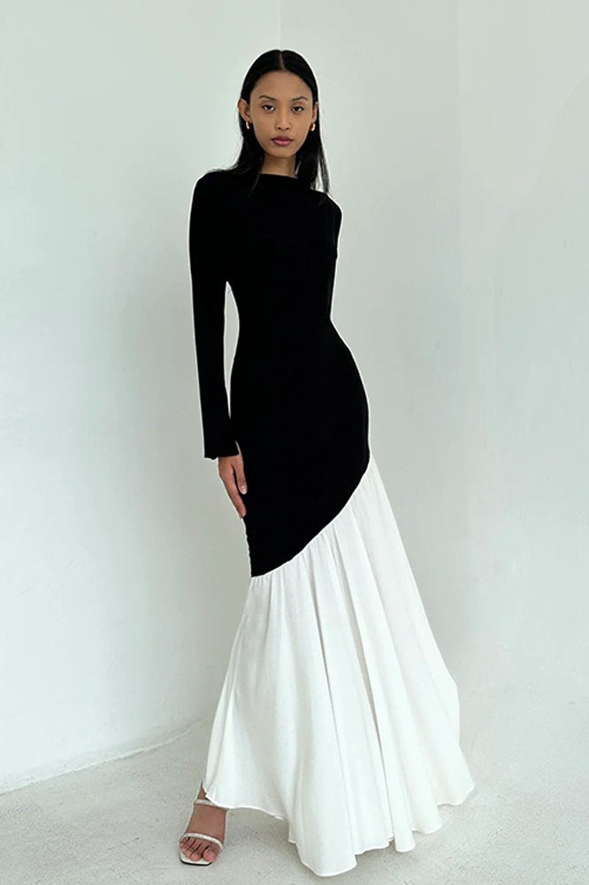 Bodycon Ruched Patchwork Maxi Dress Main image