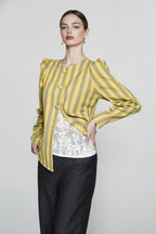Versatile Stripe Puff Blouse