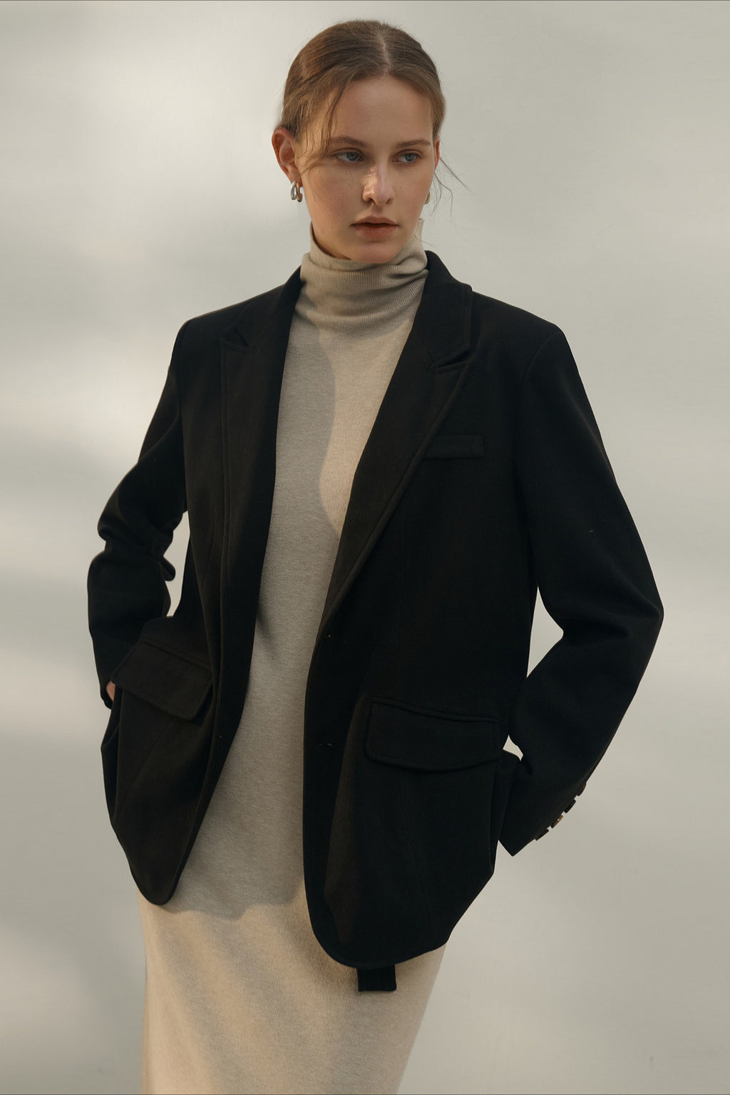 Vintage Inspired Solid Notch Lapel Blazer