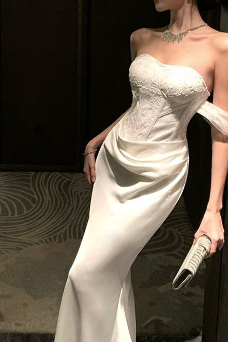 Romantic Strapless Mermaid Long Slim Bodycon Formal Dress Main image