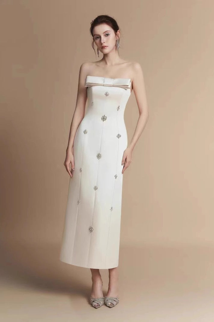 Beaded Bow Strapless Reception Dress Secondary image