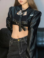 Locomotive O-Neck Cropped Jacket