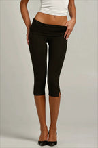 Low Waist Side Slit Capri Pants