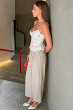 Floral Lace Trim Cami Top