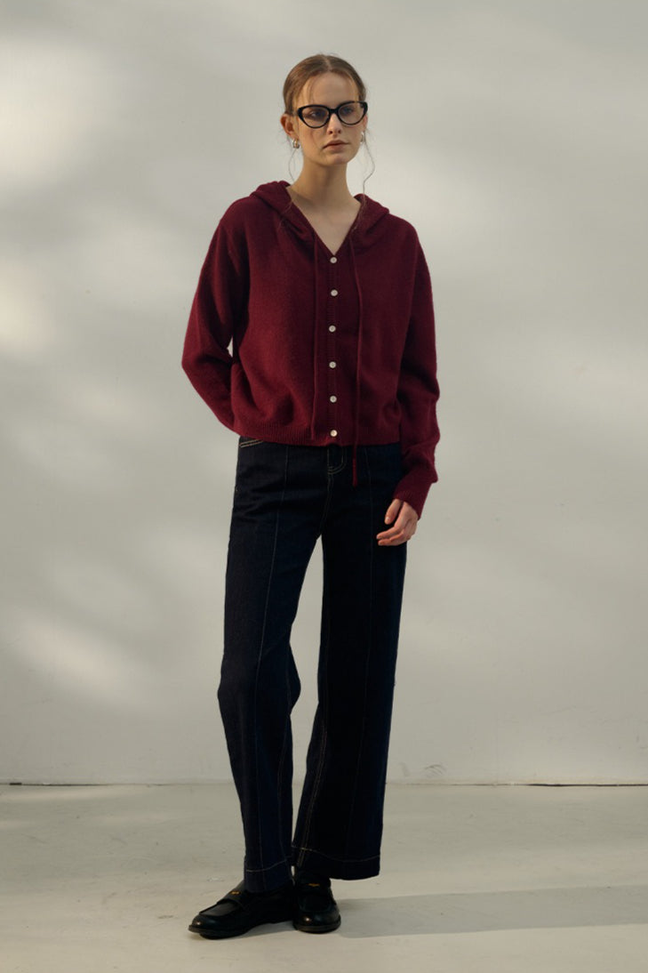 Cropped Single Breasted Cardigan