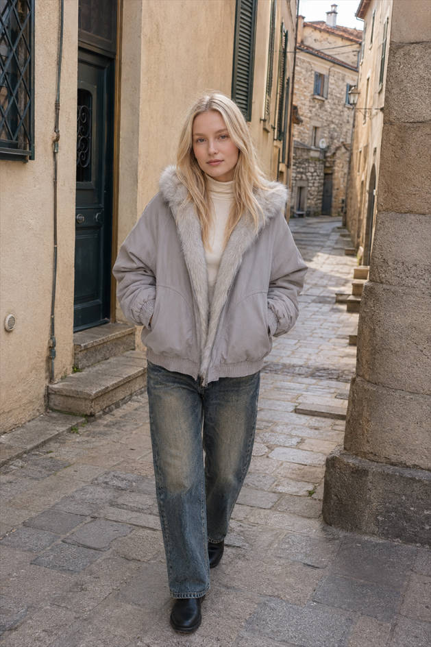 Fur Hooded Insulated Jacket