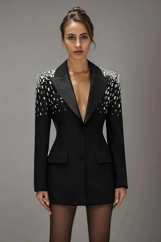 Heavy Beaded Statement Design Blazer Secondary image