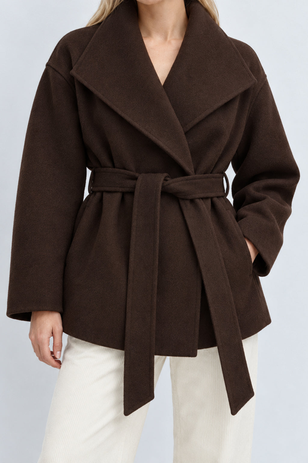 Structured Double Faced Wool Midi Coat