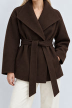 Structured Double Faced Wool Midi Coat