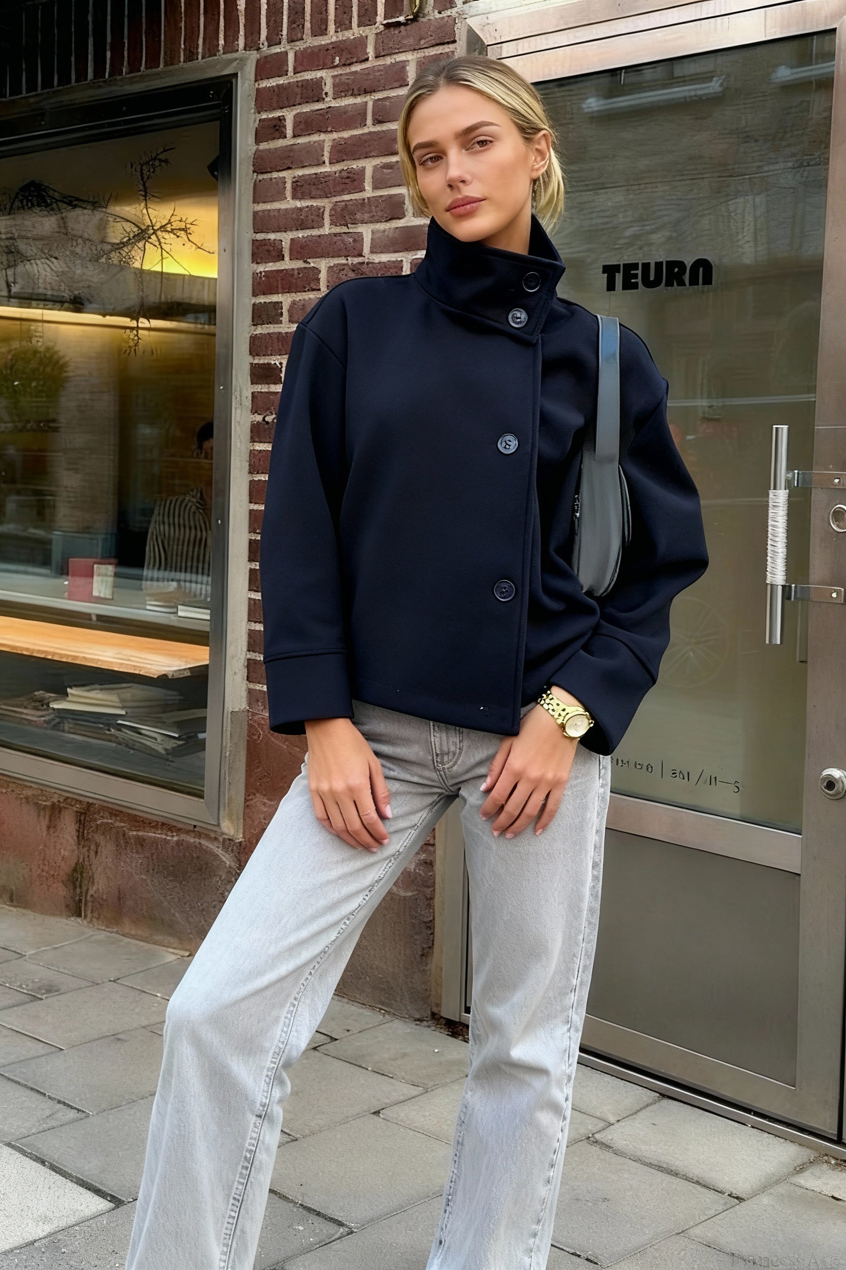 Short Woolen Casual Lapel Overcoat Main image