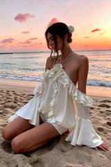 Rose Ruffled Mini Dress