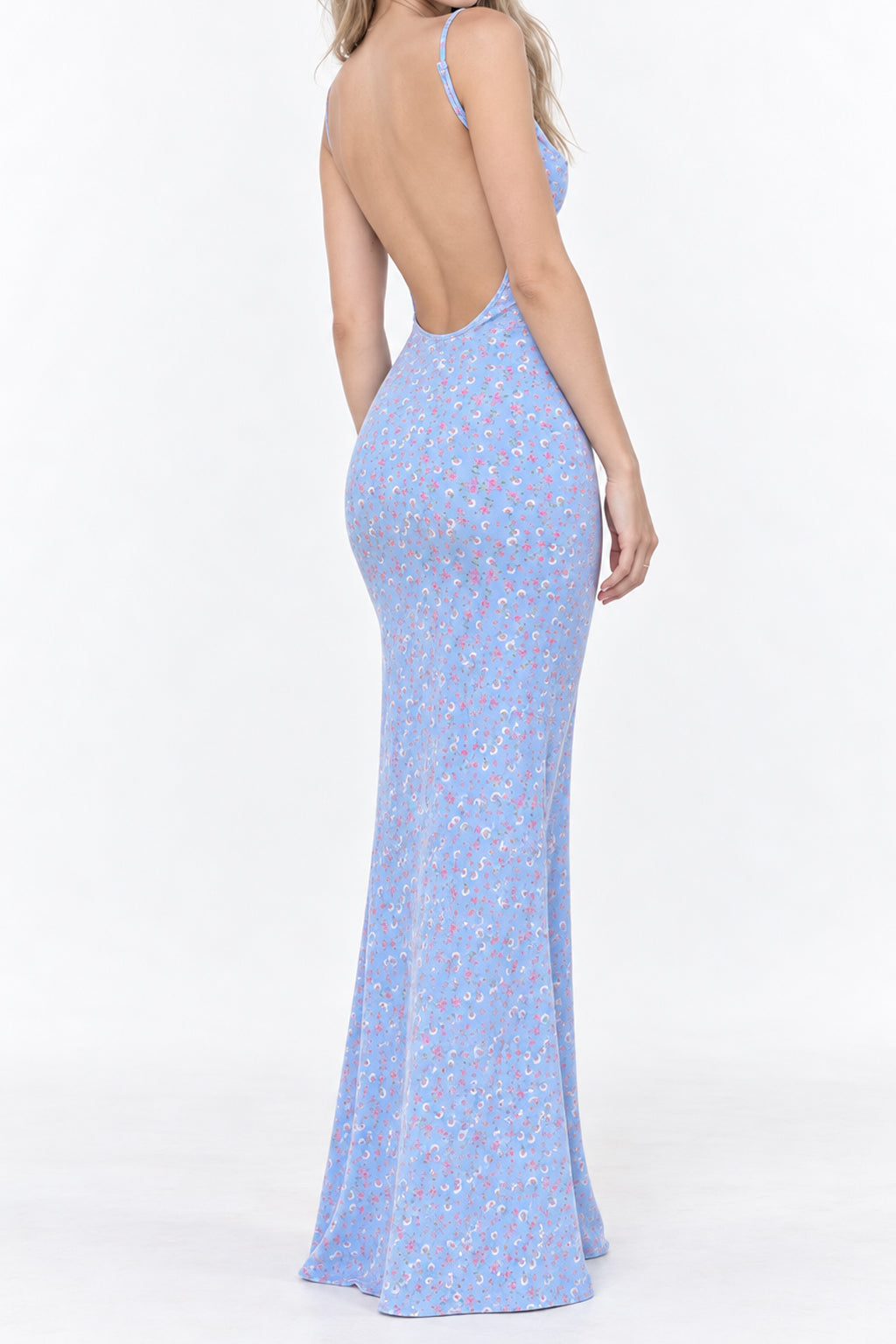 Fresh Floral Print Cami Maxi Dress