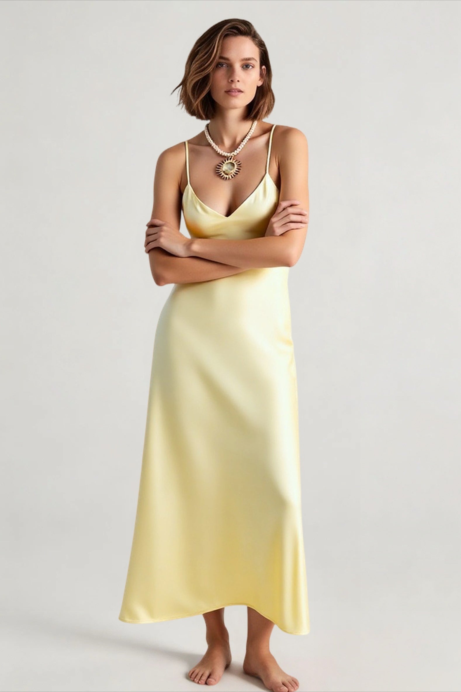 Yellow Stain Sling Midi Dress Secondary image