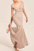 V-Neck Backless Fitted Knit Sweater Dress