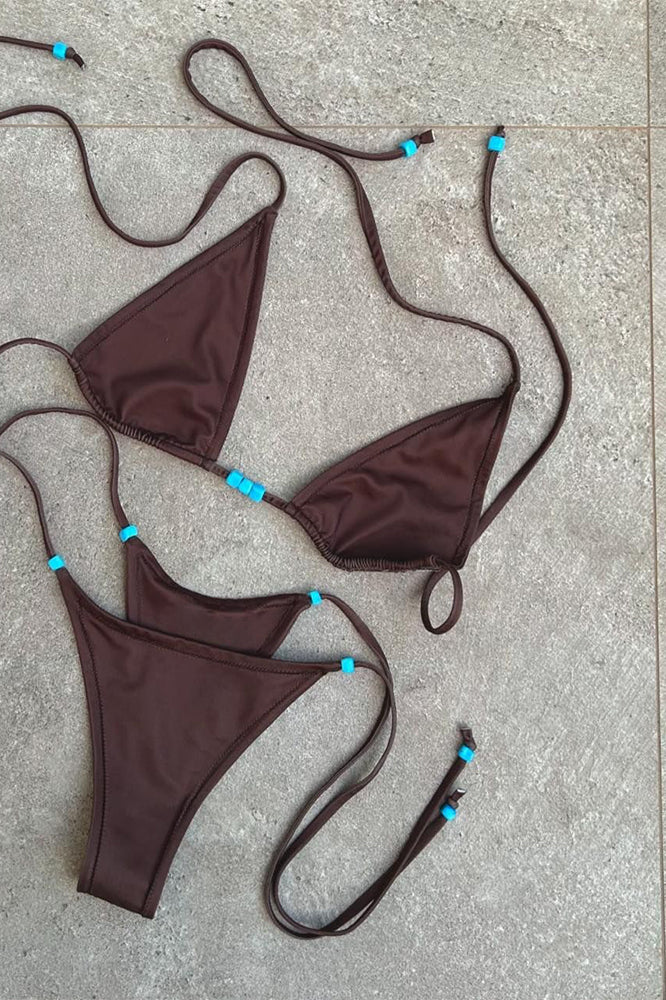 Low Waisted Strappy Halter Bikini Sets Secondary image