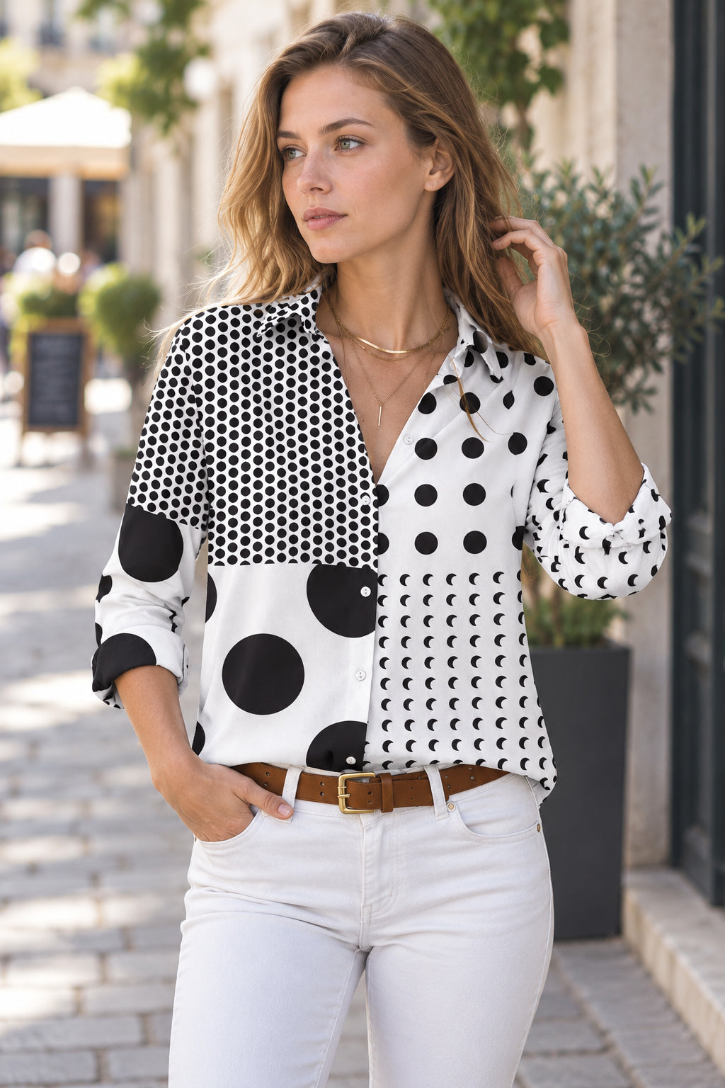 JuliaFashion-Casual Streetwear Print Blouses Main image