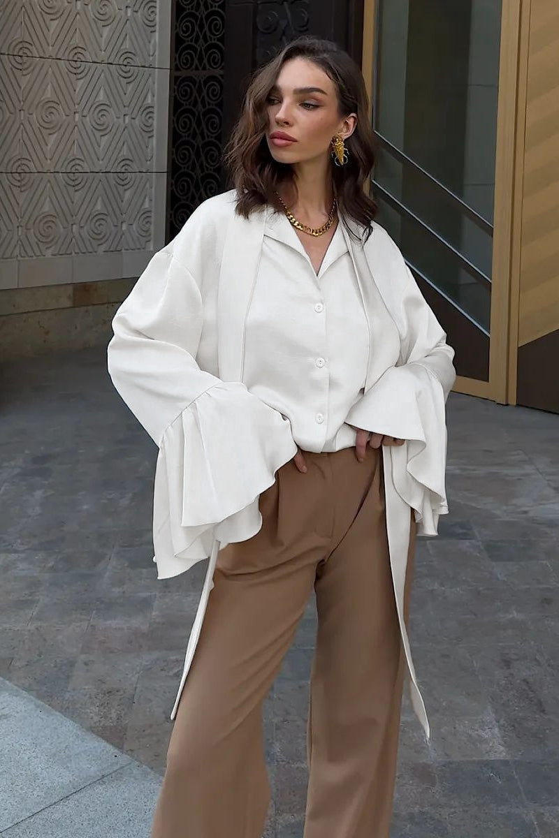 Lazy Flare Sleeve Ruffle Blouse Secondary image