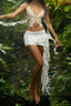 Pleated Ruffle Tie Waist Bohemian Skirt