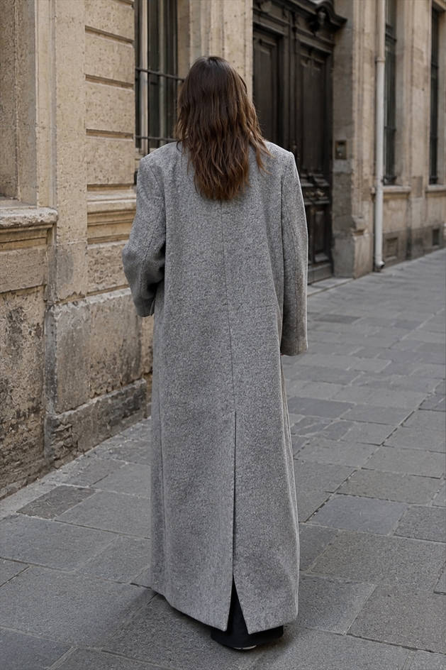 Button Detail Wool Blend Overcoat Secondary image