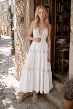 Floral Tie-Up Halter Boho Dress