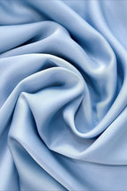 Solid Satin Cinched Waist Skirt Set