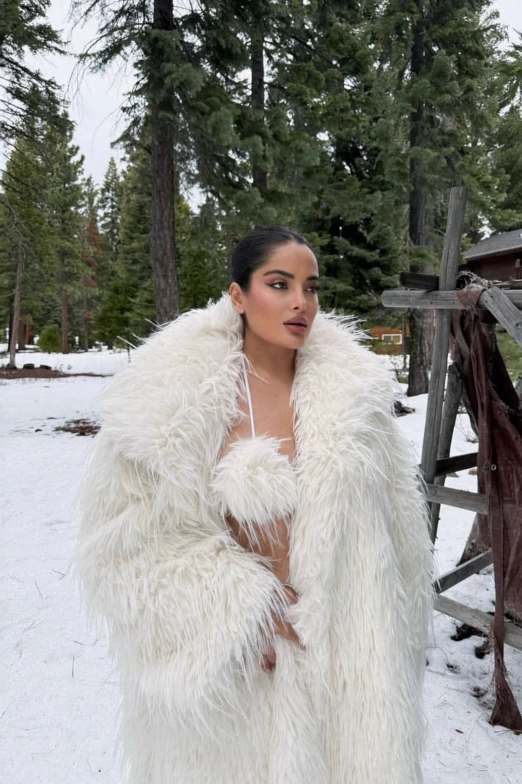 Faux Fur Long Thick Warm Plush Overcoat Secondary image