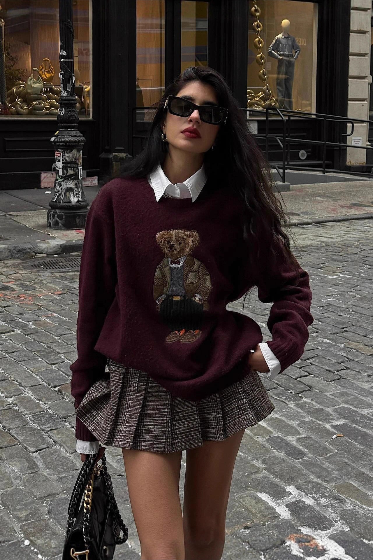 Plaid Accordion Pleated Mini Skirt Main image