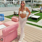 3 Piece Maxi Dress Bikini Set white / S