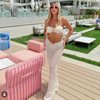 3 Piece Maxi Dress Bikini Set white / S