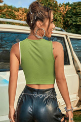 Racerback Knit Crop Tank Top