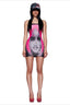 Abstract Portrait Strapless Bodycon Mini Dress
