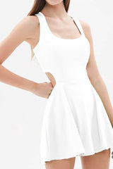 Athletic One Piece Mock Shorts Activewear Set