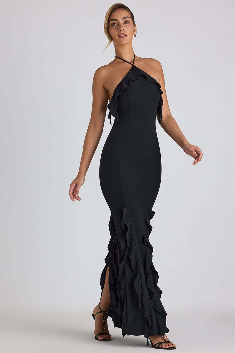 Bodycon Ruffle Hem Party Dress