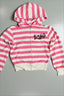 Pink Striped Graphic Zip Up Hoodie